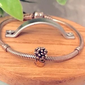 Pandora Sliver with 14k Flower Bouquet Love Charm
